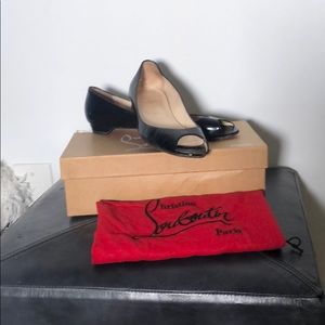 Christian Louboutin Black Patent Leather Flats